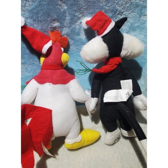 Vintage XMAS Looney Tunes Plush Lot NWT 1997 Tasmanian Devil Sylvester Foghorn - Picture 8 of 9